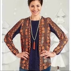 Matilda Jane "Once Upon A Time" Floral Long Sleeve with Center Front Crochet S